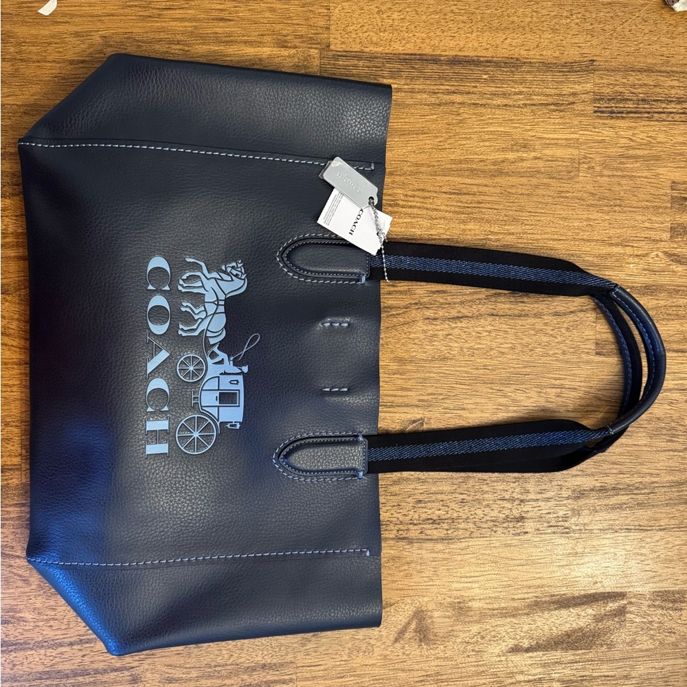 Coach Midnight Navy Derby Tote - Picture 2 of 5